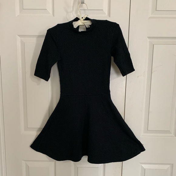 Topshop Black Mini Knit Dress Size 2 - Picture 1 of 5